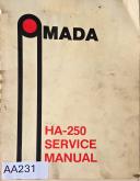 Amada-AMADA Horizontal Bandsaw, Model HA-250, Service Manual-HA-250-01